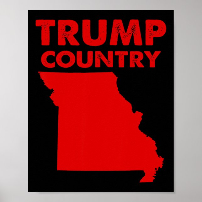 Affiche Trump Pays Missouri Carte de l'État Rouge Républiq (Devant)