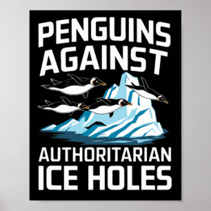 Affiche Trump Penguins contre les trous de glace autoritai