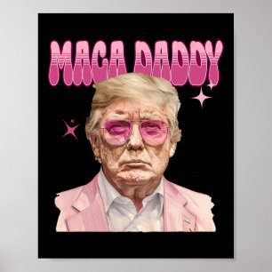 Affiche Trump Pink Sungles Maga Daddy Funny Trump 2024