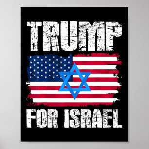 Affiche Trump Pour Israël Républicain Juif Juifs Donald Tr