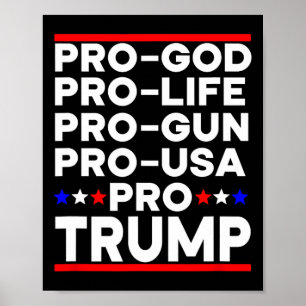Affiche Trump Pro arme Pro vie Pro Dieu Pro États-Unis Rép