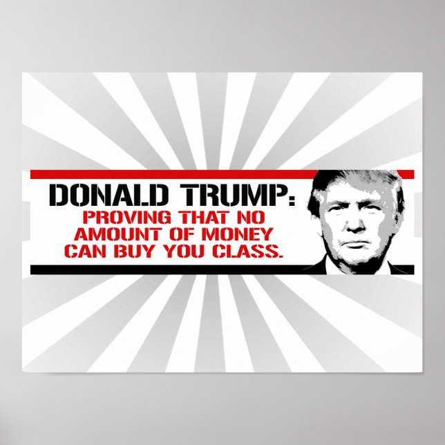 Affiche Trump prouve qu'aucune somme d'argent ne peut vous (Devant)