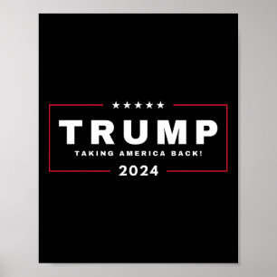 Affiche Trump ramène l'Amérique le 4 juillet 2024 Us Maga