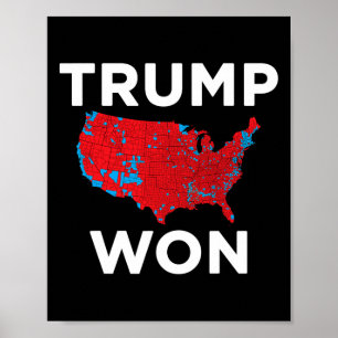 Affiche Trump remporte 2024 Correct Election Result Map 20