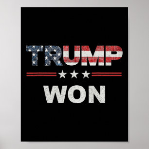 Affiche Trump remporte 4 juillet drapeau américain
