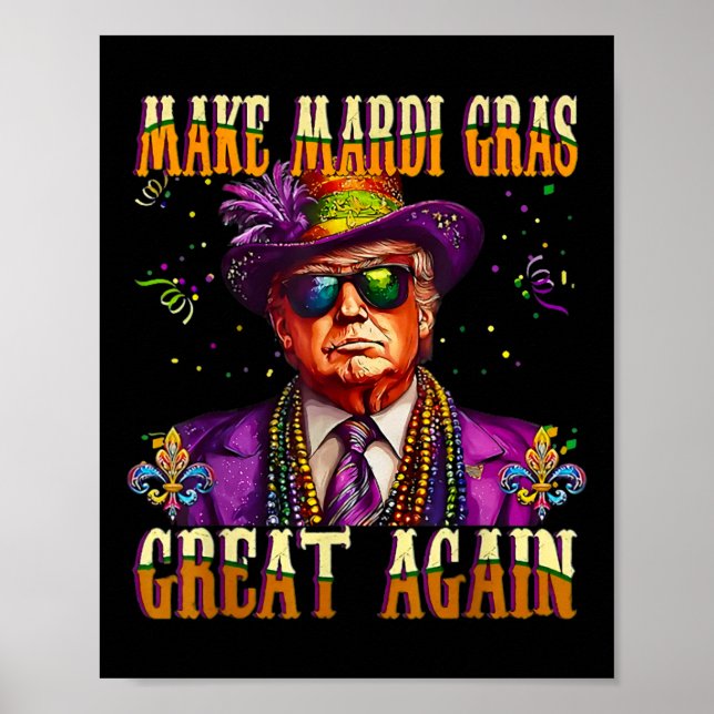 Affiche Trump Rendre Mardi Gras Grand À Nouveau Drôle Para (Devant)