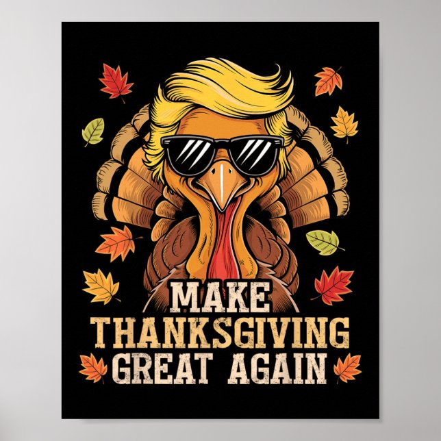 Affiche Trump Rendre sa grandeur à Thanksgiving Turquie D (Devant)