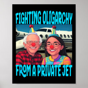 Affiche Trump Républicain combat l'oligarchie du jet privé