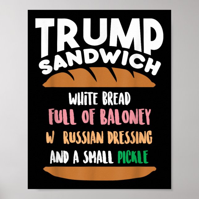 Affiche Trump Sandwich anti-empiètement sur Trump amusant (Devant)