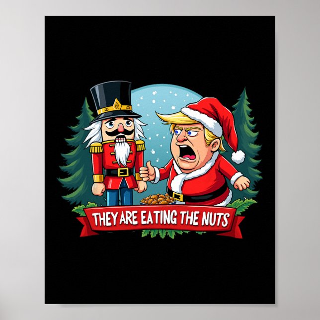 Affiche Trump Santa Claus Avec Casse-Noisette Ils Mangent (Devant)