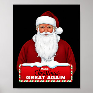 Affiche Trump Santa Noël Vacances Noël Xmas Républicain Co