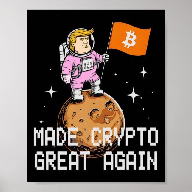 Affiche Trump Sarcastique A Rendu Crypto Grand Bitcoin À (Devant)