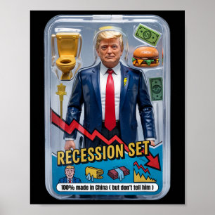 Affiche Trump Satire Survié Récession Box Set Action Fig