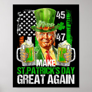 Affiche Trump Shamrock américain fait Jour de la Saint Pat