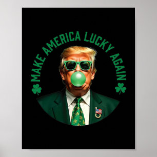 Affiche Trump Shamrock Rendez à l'Amérique la Chance St Pa