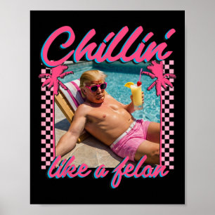 Affiche Trump Shirt Funny Chillin Comme Un Felon Trump 202