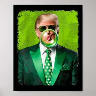 Affiche Trump soufflant la bulle gomme politique Républica