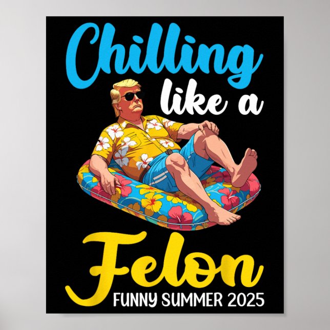 Affiche Trump Sur Un Radeau De Piscine Se Refroidissant Co (Devant)