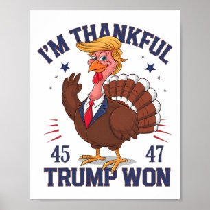 Affiche Trump Thanksgiving Je remercie Trump d'avoir gagné