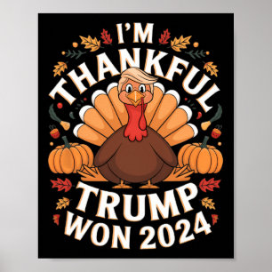 Affiche Trump Thanksgiving Je remercie Trump d'avoir gagné
