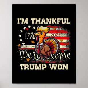 Affiche Trump Thanksgiving - Je suis heureux que Trump ait