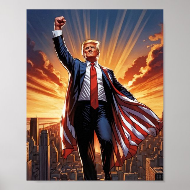 Affiche "Trump the American Superhero Poster" (Devant)