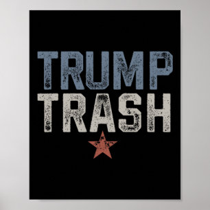 Affiche Trump Trash 2024 Grunge Vintage Garbyge Pour Trump