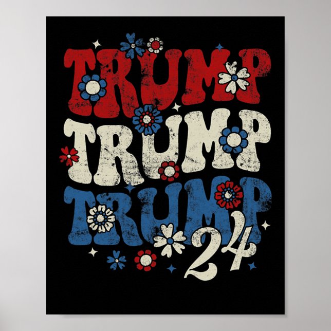 Affiche Trump Trump Trump 2024 Retro Super (Devant)