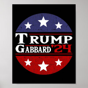 Affiche Trump Tulsi Gabbard 2024 Drapeau conservateur amér