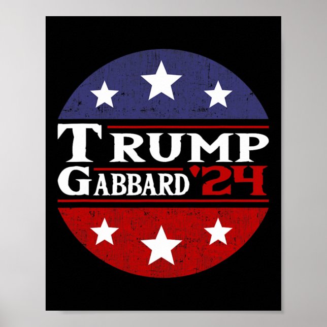 Affiche Trump Tulsi Gabbard 2024 Drapeau conservateur amér (Devant)
