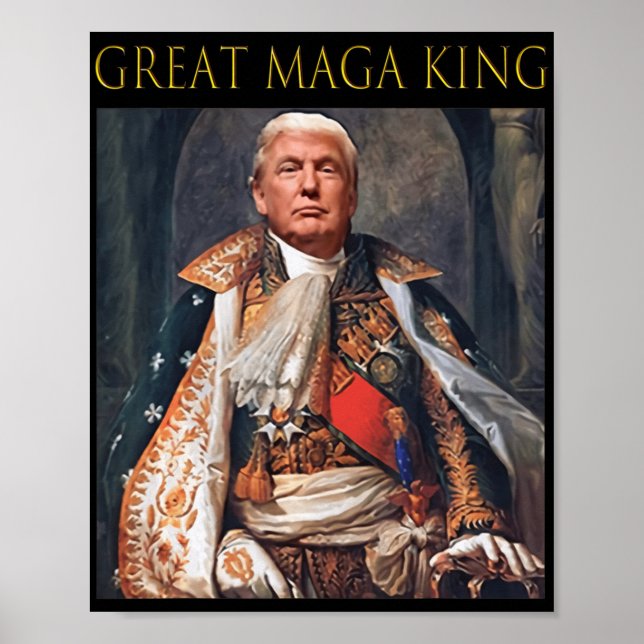 Affiche Trump Ultra Maga King s'amuse à merveille (Devant)