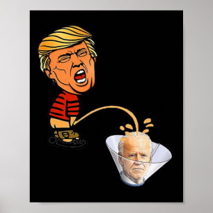 Affiche Trump urinant sur Biden