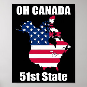 Affiche Trump Usa Canada Funny 51st State