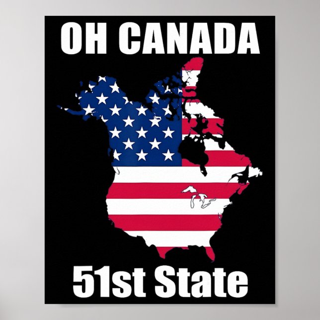 Affiche Trump Usa Canada Funny 51st State (Devant)
