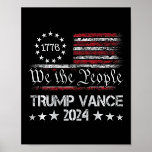 Affiche Trump Vance 2024 Rayure Rétro Trump Jd Vance (sur