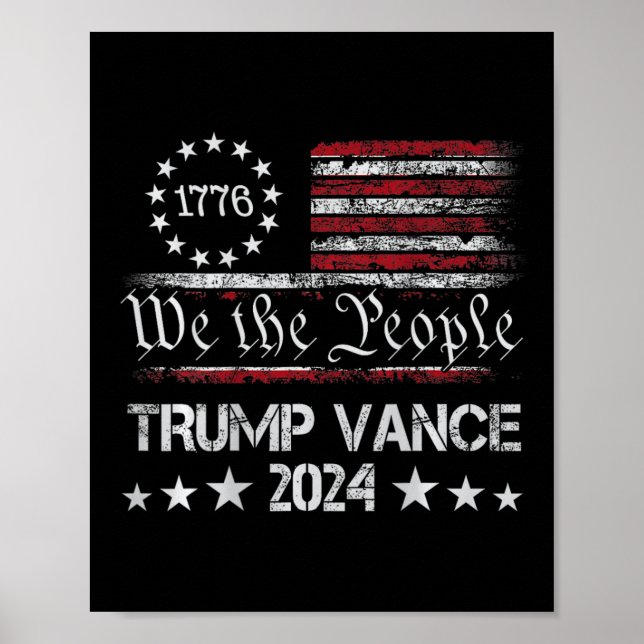 Affiche Trump Vance 2024 Rayure Rétro Trump Jd Vance (sur  (Devant)