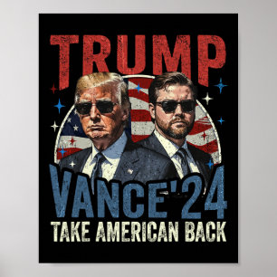 Affiche Trump Vance 2025 Donald Trump J.d. Vance Prenez l'