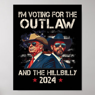 Affiche Trump Vance 2025 Drapeau Américain Hors-la-loi Hil