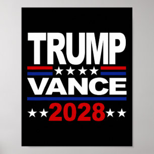 Affiche Trump Vance 2028 Président républicain du troisièm