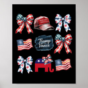 Affiche Trump Vance Bow Coquette Vote Présidentiel 2024 El