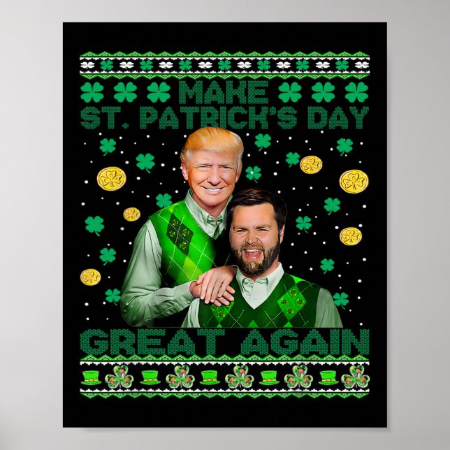 Affiche Trump Vance Brothers Funny St Patrick's Day Ugly S (Devant)