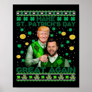 Affiche Trump Vance Frères Drôle St Patrick's Day Laid Swe