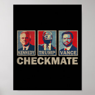 Affiche Trump Vance Kennedy Checkmate 2024 Election Republ
