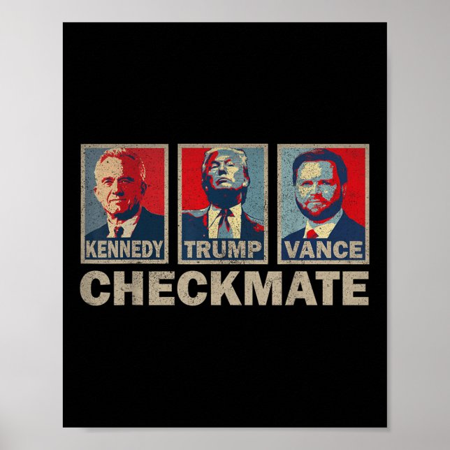 Affiche Trump Vance Kennedy Checkmate 2024 Election Republ (Devant)