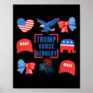 Affiche Trump Vance Kennedy Coquette Arc Vote Présidentiel