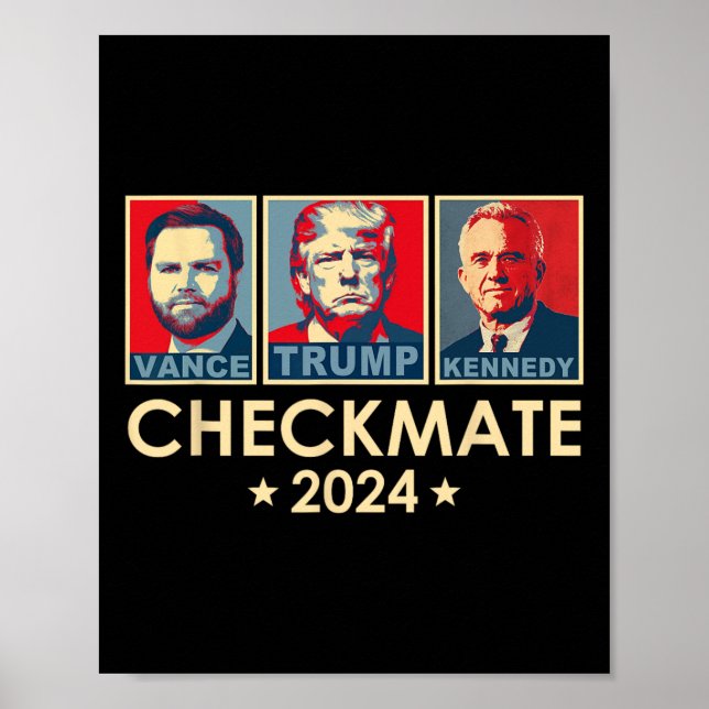 Affiche Trump Vance Kennedy Échec et Mat 2025 Élection Rép (Devant)