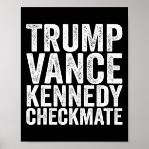 Affiche Trump Vance Kennedy Échec et Mat 2025 Président Ré