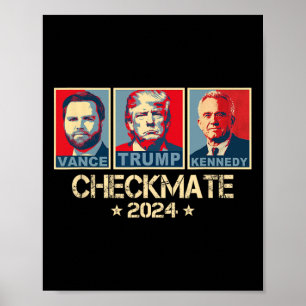 Affiche Trump Vance Kennedy Échec et Mat Élection 2025 Rép