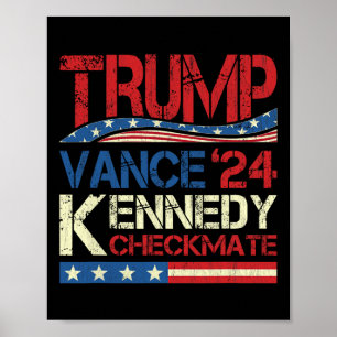 Affiche Trump Vance Kennedy Échec et mat Élection Républic