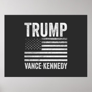 Affiche Trump Vance Kennedy Election 2024 - Drapeau améric